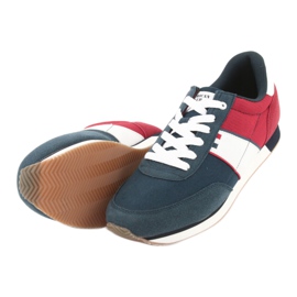 Scarpe sportive da uomo American club FH07 bianco rosso blu navy 5