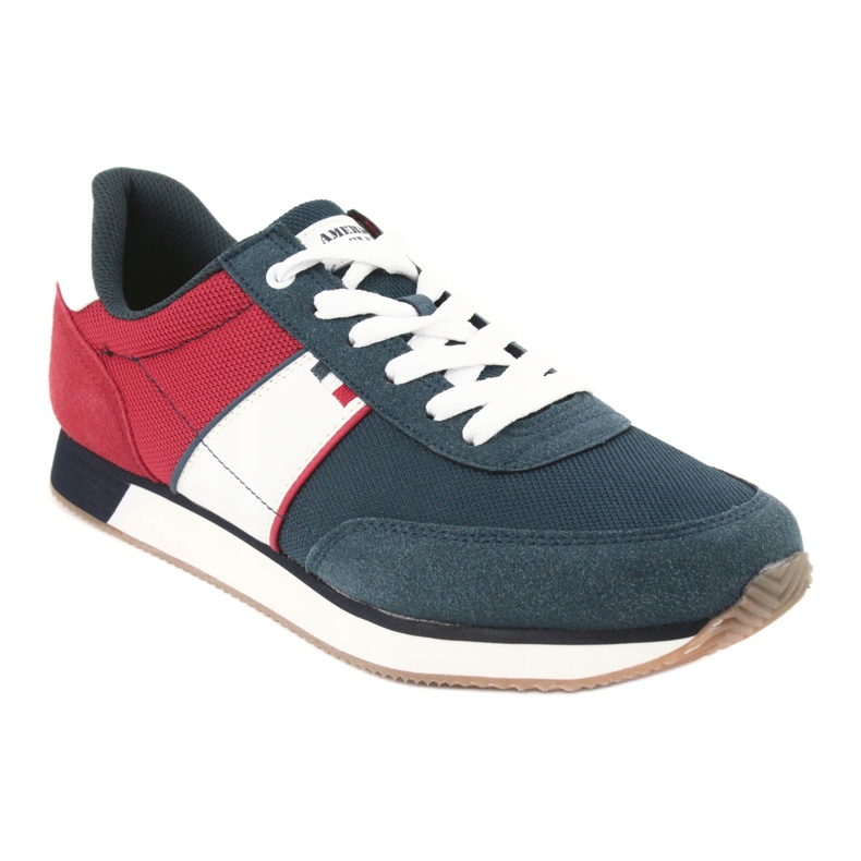 Scarpe sportive da uomo American club FH07 bianco rosso blu navy 1