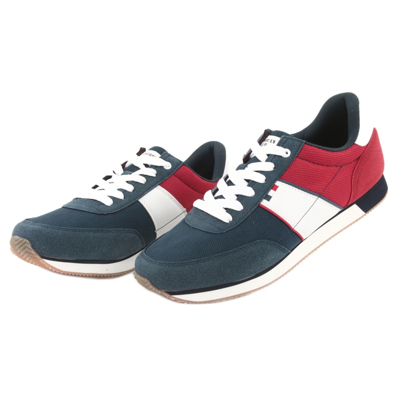 Scarpe sportive da uomo American club FH07 bianco rosso blu navy 3