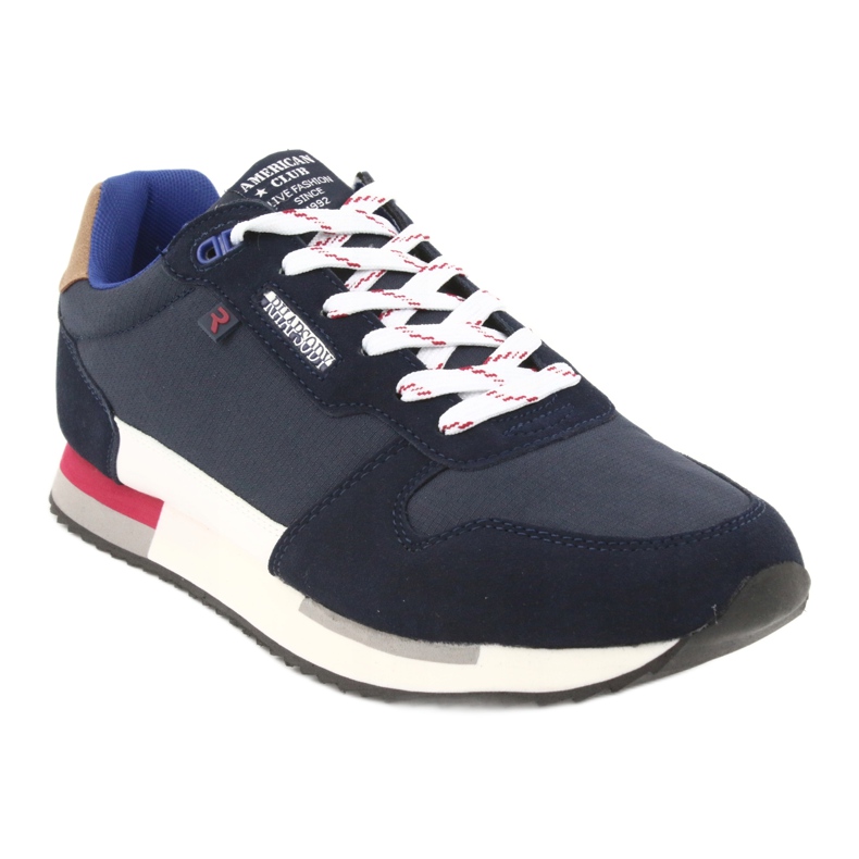 Sneakers leggere American Club RH12 bianca blu navy 1