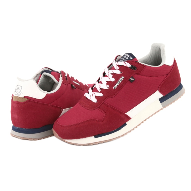 Sneakers leggere American Club RH12 bianco marrone rosso 4
