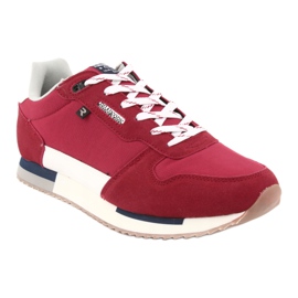 Sneakers leggere American Club RH12 bianca marrone rosso 1