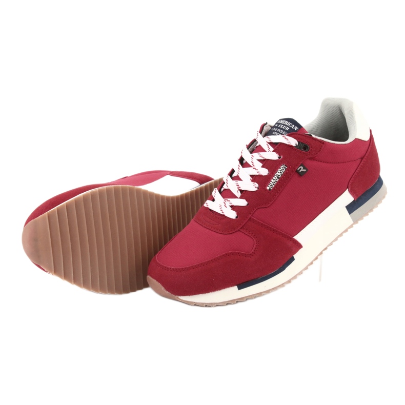 Sneakers leggere American Club RH12 bianca marrone rosso 5