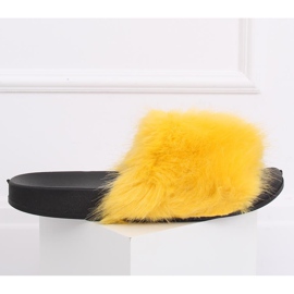 Giallo CK107P Pantofole in pelliccia gialla 2