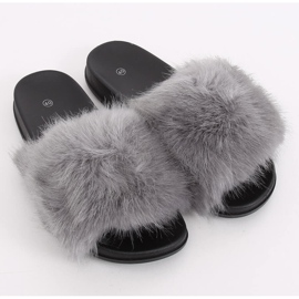 Pantofole Grigie con Pelliccia CK107P Grigio 1