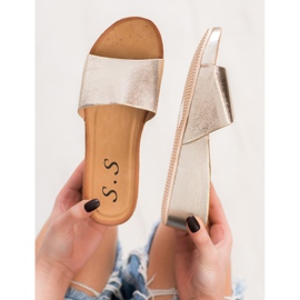 SHELOVET Pantofole con zeppa alla moda giallo 1