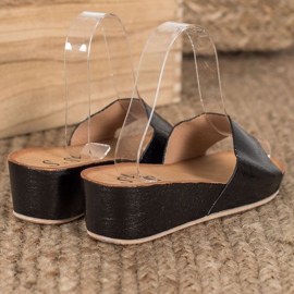 SHELOVET Pantofole con zeppa alla moda nero 1