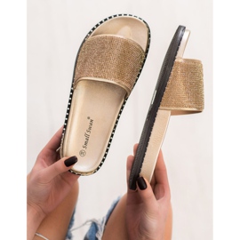 SHELOVET Pantofole Alla Moda Con Cubic Zirconia giallo 1