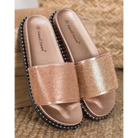 SHELOVET Pantofole Alla Moda Con Cubic Zirconia giallo 2
