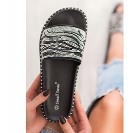 SHELOVET Pantofole Alla Moda Con Cubic Zirconia nero grigio 1