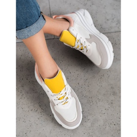 SHELOVET Sneakers casual in ecopelle bianco multicolore 2