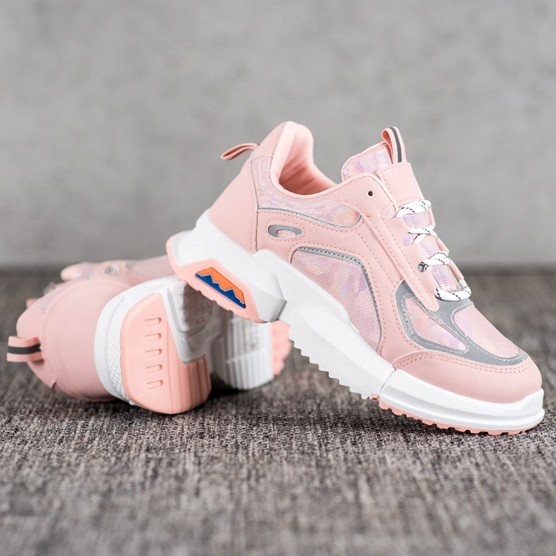 SHELOVET Sneakers sportive sulla piattaforma rosa 1