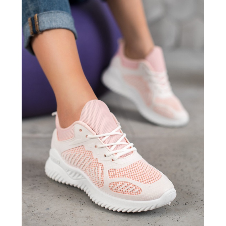 SHELOVET Sneakers Classiche Con Rete bianca rosa 1