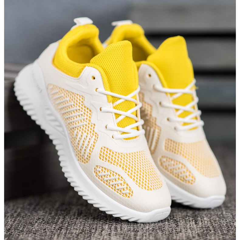 SHELOVET Sneakers Classiche Con Rete bianca giallo 2