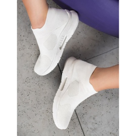 SHELOVET Scarpe slip-on in tessuto bianco 1