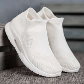 SHELOVET Scarpe slip-on in tessuto bianca 2