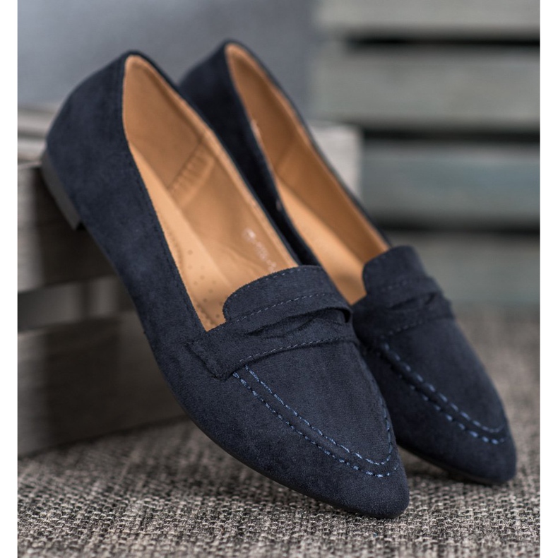 Best Shoes Mocassini Scamosciati In Spitz blu navy blu 1