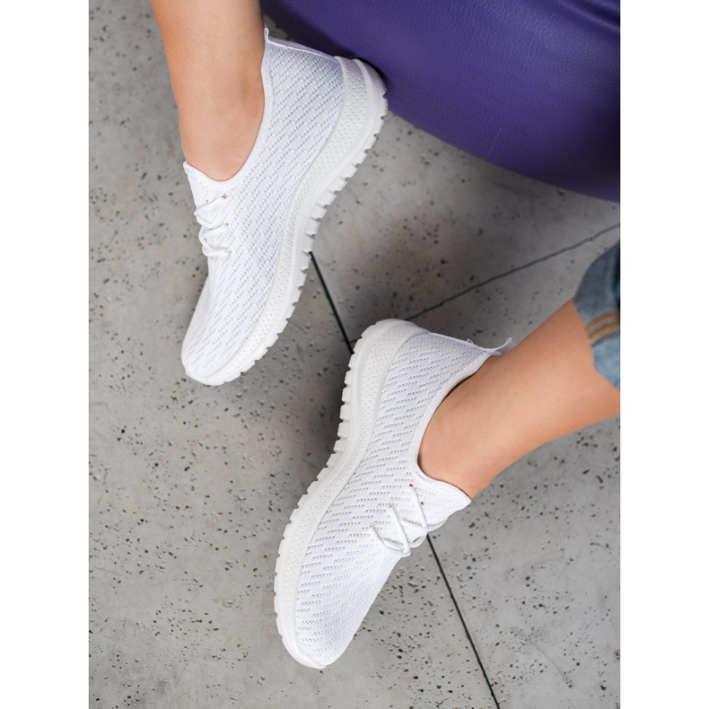 SHELOVET Scarpe sportive traforate bianche bianco 1