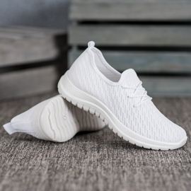 SHELOVET Scarpe sportive traforate bianche bianco 2