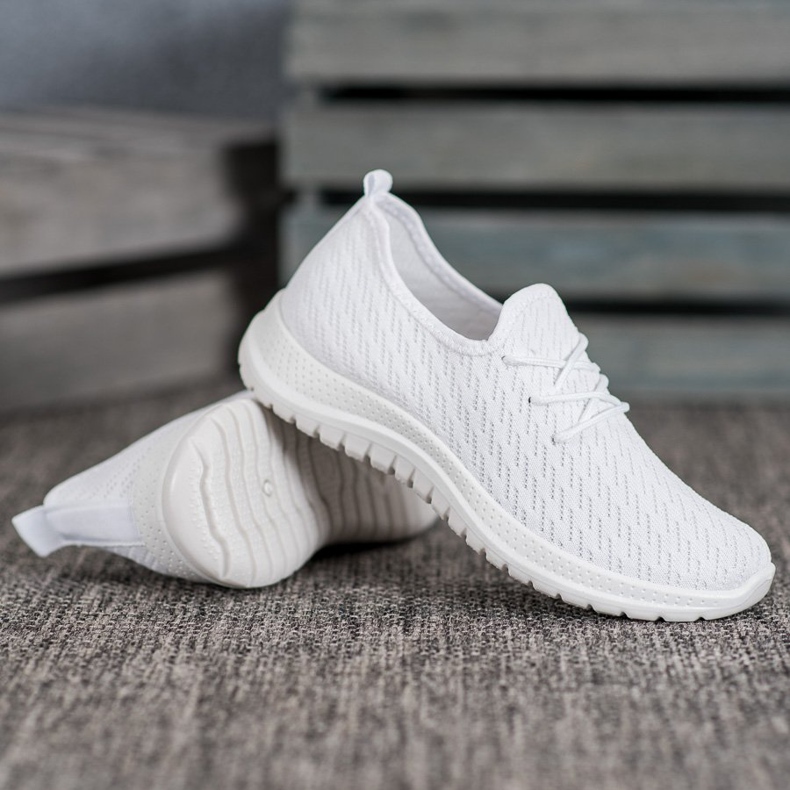 SHELOVET Scarpe sportive traforate bianche bianco 2