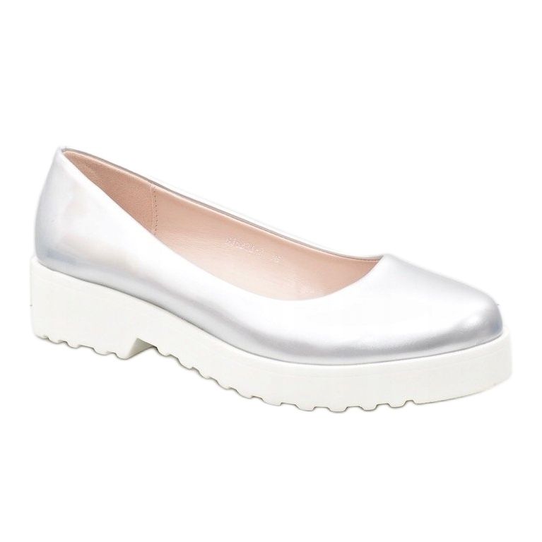 Slip on argento con zeppa BJ6223-2 grigio 1