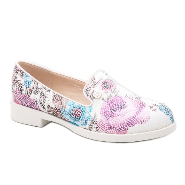 Scarpe jazz classiche bianche con fiori ZQ630-3 bianco multicolore 1