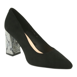 Décolleté in camoscio nero Sergio Leone 216 grigio 1