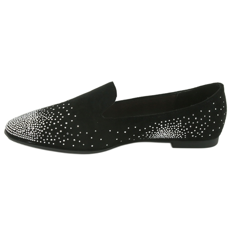 Sergio Leone Ballerine femminili con zirconi neri 601 nero 2