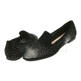 Sergio Leone Ballerine femminili con zirconi neri 601 nero 4