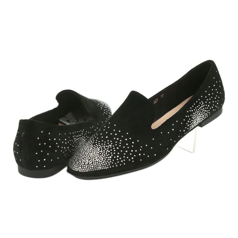 Sergio Leone Ballerine femminili con zirconi neri 601 nero 4