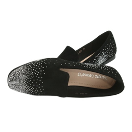 Sergio Leone Ballerine femminili con zirconi neri 601 nero 6