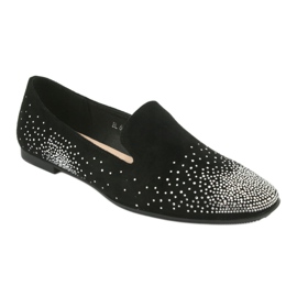 Sergio Leone Ballerine femminili con zirconi neri 601 nero 1
