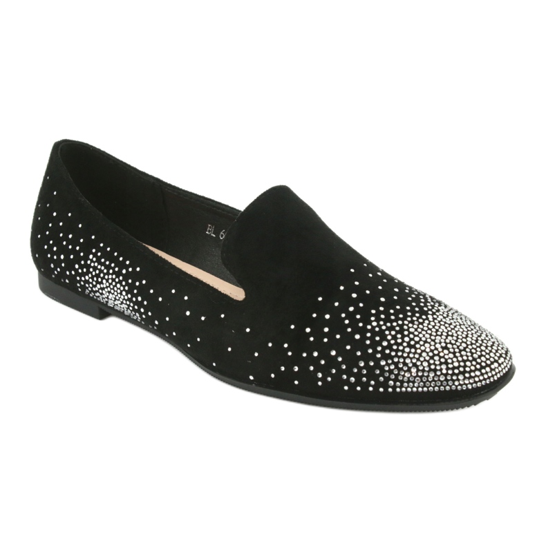 Sergio Leone Ballerine femminili con zirconi neri 601 nero 1