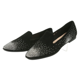 Sergio Leone Ballerine femminili con zirconi neri 601 nero 3