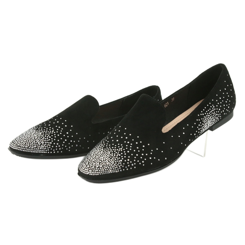 Sergio Leone Ballerine femminili con zirconi neri 601 nero 3