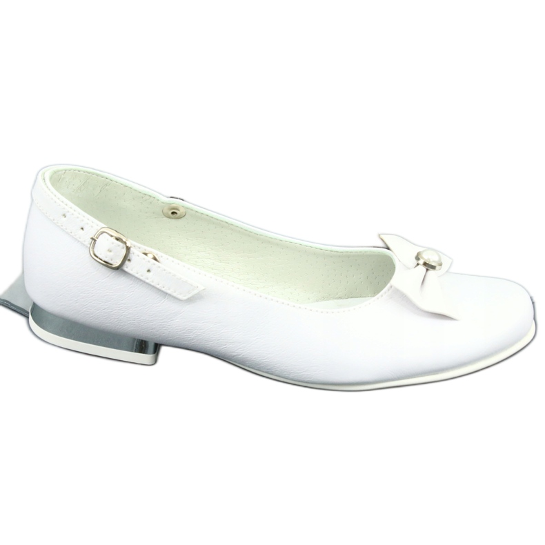 Miko Ballerina di comunione bianca per bambini con un prua 806 4