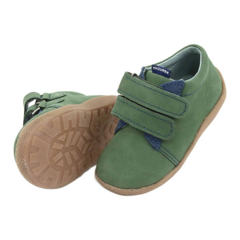 Scarpe per bambini in pelle per velcro verde 305 mazurek 5