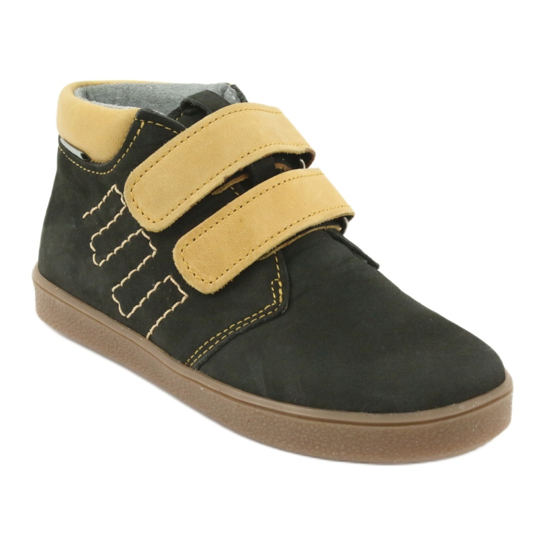 Stivali in pelle con velcro Mazurek 1341 nero multicolore giallo 1