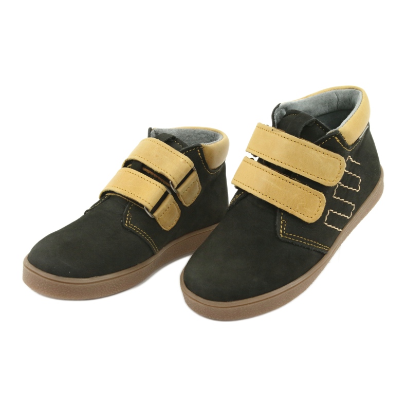 Stivali in pelle con velcro Mazurek 1341 nero multicolore giallo 3