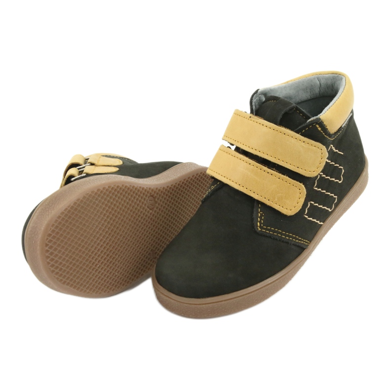 Stivali in pelle con velcro Mazurek 1341 nero multicolore giallo 5