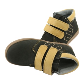Stivali in pelle con velcro Mazurek 1341 nero multicolore giallo 6