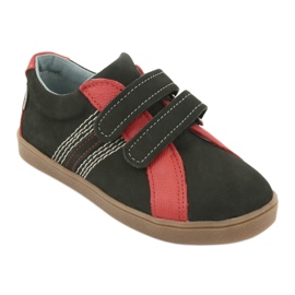 Scarpe per ragazzi Mazurek 1235 con velcro nero/rosso 1
