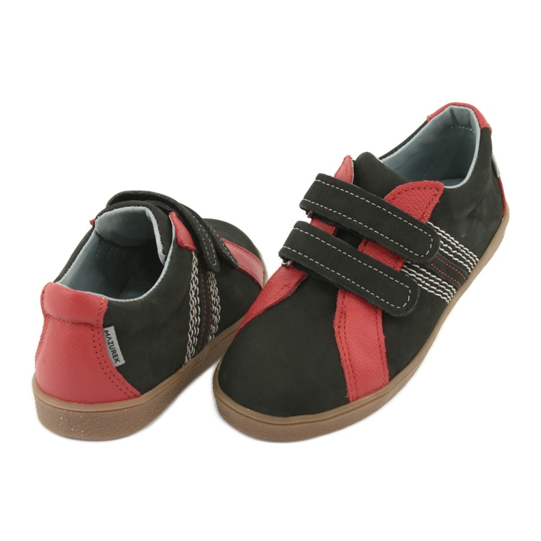 Scarpe per ragazzi Mazurek 1235 con velcro nero/rosso 5