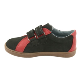 Scarpe per ragazzi Mazurek 1235 con velcro nero/rosso 2