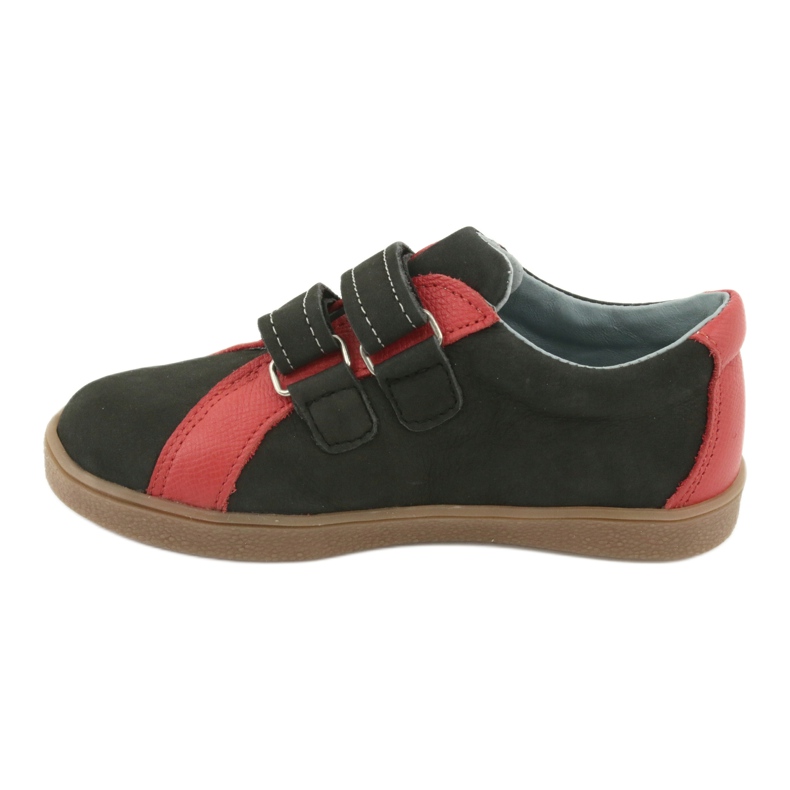 Scarpe per ragazzi Mazurek 1235 con velcro nero/rosso 2