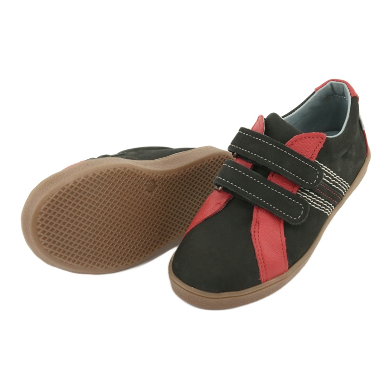 Scarpe per ragazzi Mazurek 1235 con velcro nero/rosso 4
