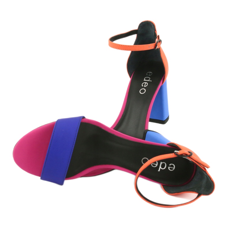 Sandali donna rosa zaffiro arancio Edeo 3367 blu arancia 4