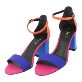 Sandali donna rosa zaffiro arancio Edeo 3367 blu arancia 2
