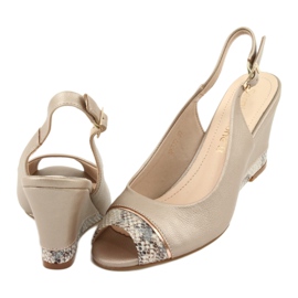 Sandali cappuccino oro Sergio Leone 777 beige marrone d'oro 4