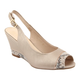 Sandali cappuccino oro Sergio Leone 777 beige marrone d'oro 1